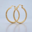 Hoop Earrings Abel 2.75gr / 3.2cm / Diamond Cut 18K Yellow Gold &