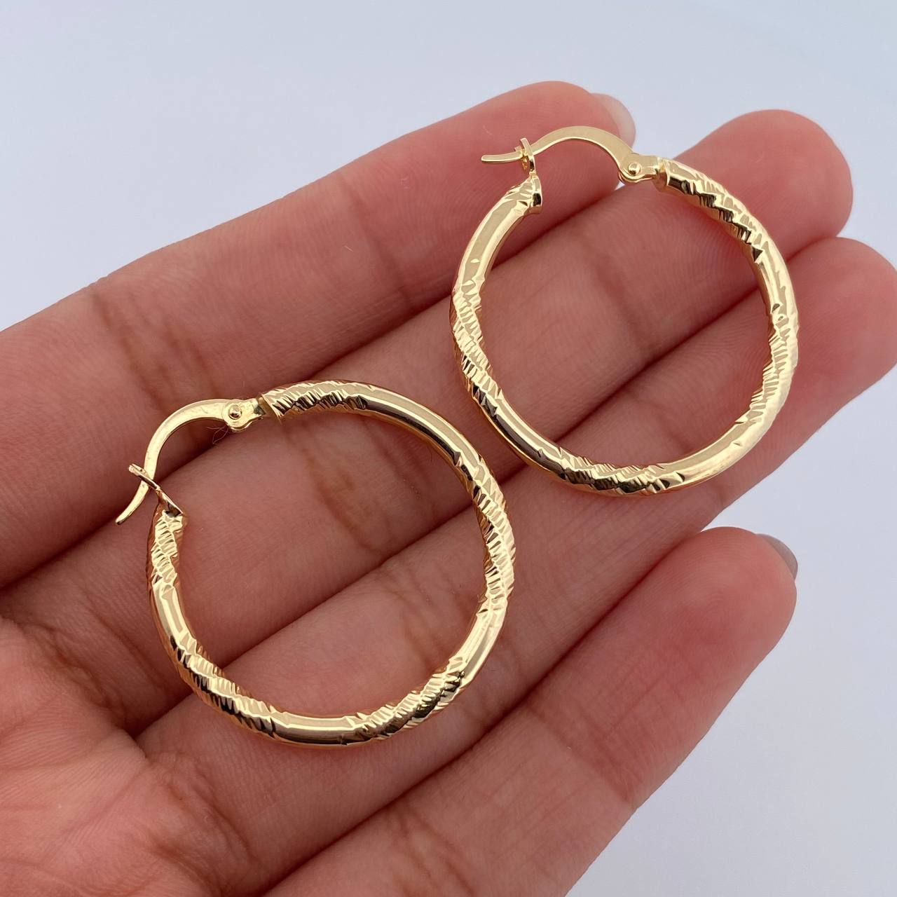 Candongas Abel 2.5gr / 3cm / Diamantadas Oro Amarillo 18K &