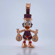Pendant Duck Bags Money 5.95gr / 3.5cm / Fuchsia Black White Zircons Three 18K Golds &
