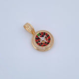 Pendant Roulette 6.5gr / 3.1cm / White Zircons Two Yellow and White 18K Gold &