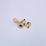 Pendant Dog 1.8gr / 2.3cm / White Zircons 18K Yellow Gold &