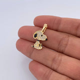 Pendant Dog 1.8gr / 2.3cm / White Zircons 18K Yellow Gold &