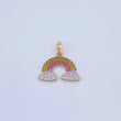 Pendant Rainbow 2.55gr / 2.2cm / Colored Zircons Two 18K Yellow and White Gold &