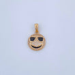 Pendant Emoji 3.9gr / 2.7cm / Black and White Zircons Two 18K Black and Yellow Gold &
