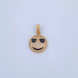 Pendant Emoji 3.9gr / 2.7cm / Black and White Zircons Two 18K Black and Yellow Gold &