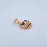 Pendant Emoji 3.9gr / 2.7cm / Black and White Zircons Two 18K Black and Yellow Gold &