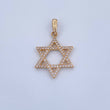 Pendant Star of David 2.95gr / 3.5cm / White Zircons 18K Yellow Gold &