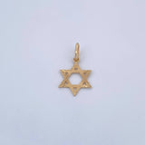 Pendant Star of David 0.8gr / 2.3cm / Diamond Cut 18K Yellow Gold &