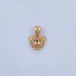 Pendant Bear Face 3gr / 2.1cm / Green Black White Zircons 18K Yellow Gold &