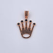 Pendant Corona RX 3.25gr / 3.1cm / Black Zircons 18K Rose Gold &