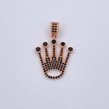 Pendant Corona RX 3.25gr / 3.1cm / Black Zircons 18K Rose Gold &