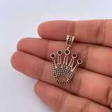 Pendant Corona RX 3.25gr / 3.1cm / Black Zircons 18K Rose Gold &