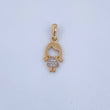 Pendant Girl 1.15gr / 2.3cm / White Zircons Two 18K Yellow White Gold &