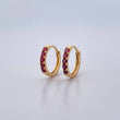 Hoop Earrings Partial 1.05gr / 1.1cm / Rubies 20 Pts 18K Yellow Gold (Jewel) &
