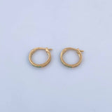 Candongas Carril Cuadrado 2gr / 1.3cm / Esmeraldas 35 Pts Oro Amarillo 18K (Joya) &