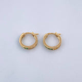 Candongas Carril Cuadrado 3.3gr / 1.5cm / Esmeraldas 62 Pts Oro Amarillo 18K (Joya) &