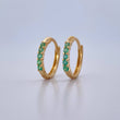 Hoop Earrings Partial 1.05gr / 1.1cm / Emeralds 12 Pts 18K Yellow Gold (Jewel) &