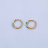 Hoop Earrings Partial 1.05gr / 1.1cm / Emeralds 12 Pts 18K Yellow Gold (Jewel) &