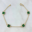 Pulso Espiga Trébol VCyA 3.1gr / 18cm / 1.4mm Resina Verde 4und Oro Amarillo 18K