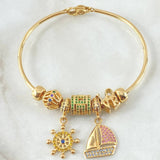 Bracelet Hoop Pendants 17.35gr / 7.5in / 18K Gold *