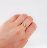 Diamond Cut Butterfly Ring 1g / T7 Yellow Gold 18K