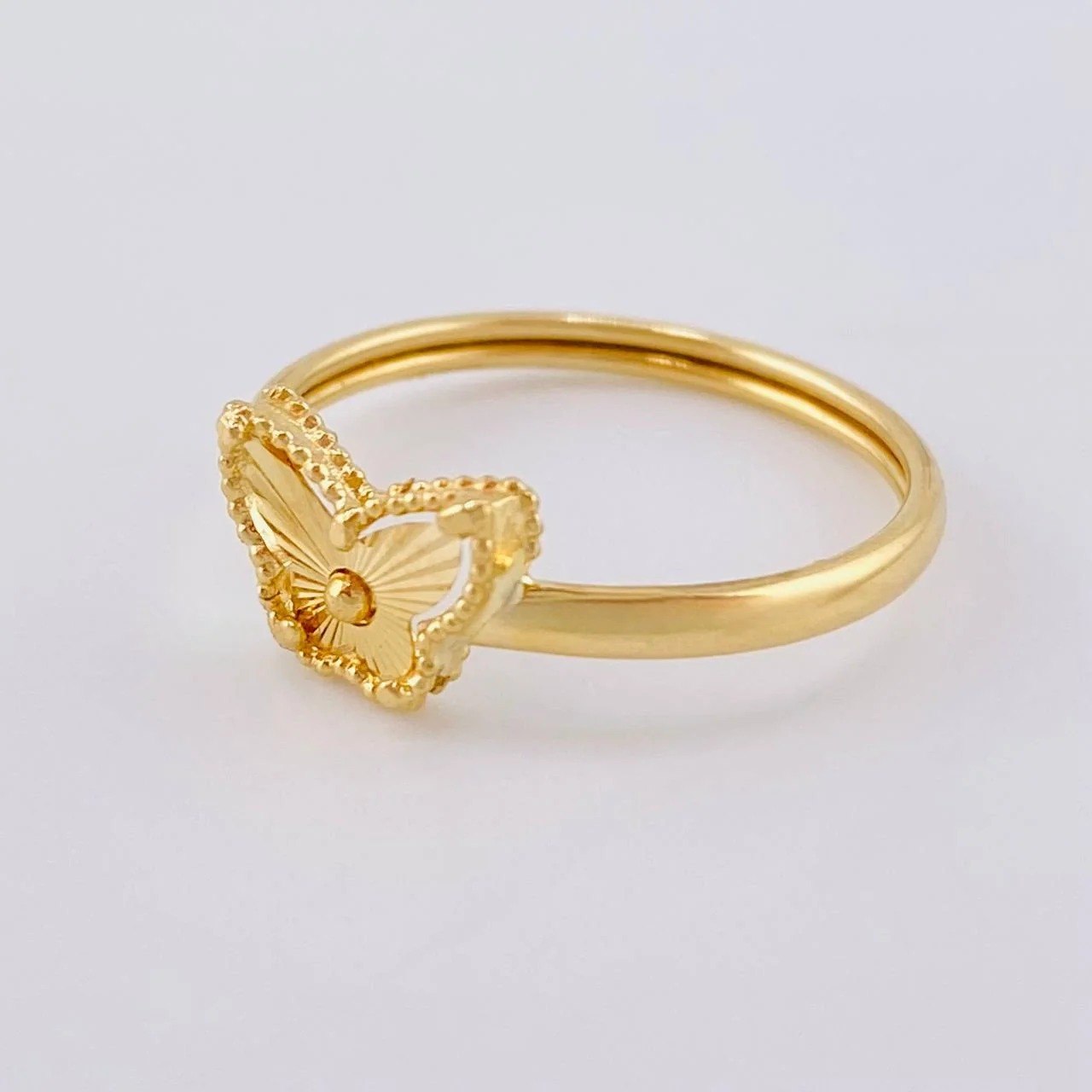 Diamond Cut Butterfly Ring 1g / T7 Yellow Gold 18K