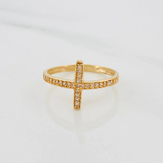 Anillo Cruz 1.9g / T8 Oro Amarillo 18K