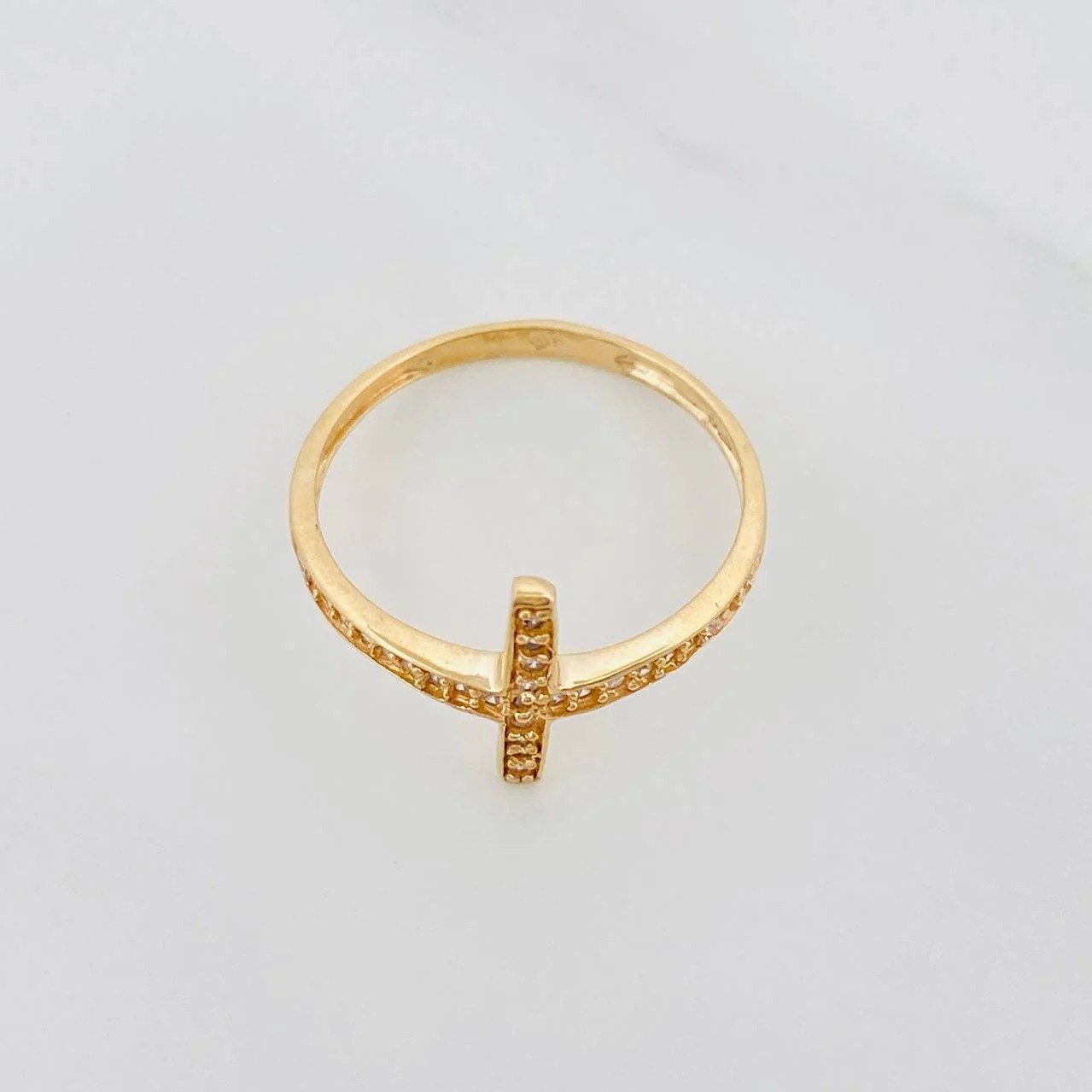 Cross Ring 1.9g / T8 Yellow Gold 18K
