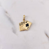 Pendant Poker Cards 2.7gr / 2.4cm / Smooth 18K Yellow Gold $