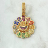 Pendant Flower Face Smiling 10gr / 4.7cm / Multicolor 18K Yellow Gold ©