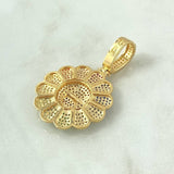Dije Flor Cara Sonriente 9.25gr / 4.4cm / Circones Multicolor Oro Amarillo 18K ©