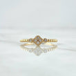 Anillo Trebol Esferas 1.7gr / T5 3/4 / Circones Blancos Oro Amarillo 18K ©