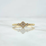 Anillo Trebol Esferas 1.7gr / T5 3/4 / Circones Blancos Oro Amarillo 18K ©