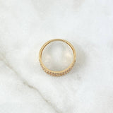 Anillo Copos Escalonados 2.45gr / T6 / Circones Blancos Oro Amarillo 18K