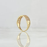 Anillo Copos Escalonados 2.45gr / T6 / Circones Blancos Oro Amarillo 18K