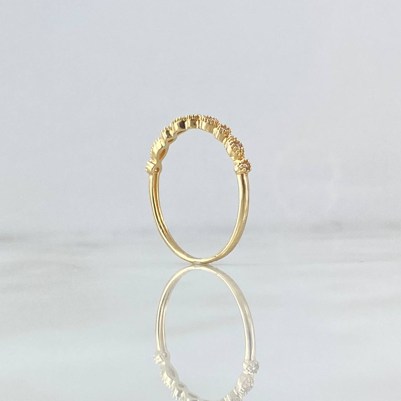 Eye Line Ring 1.35gr / T5 1/2 / White Zircons 18K Yellow Gold