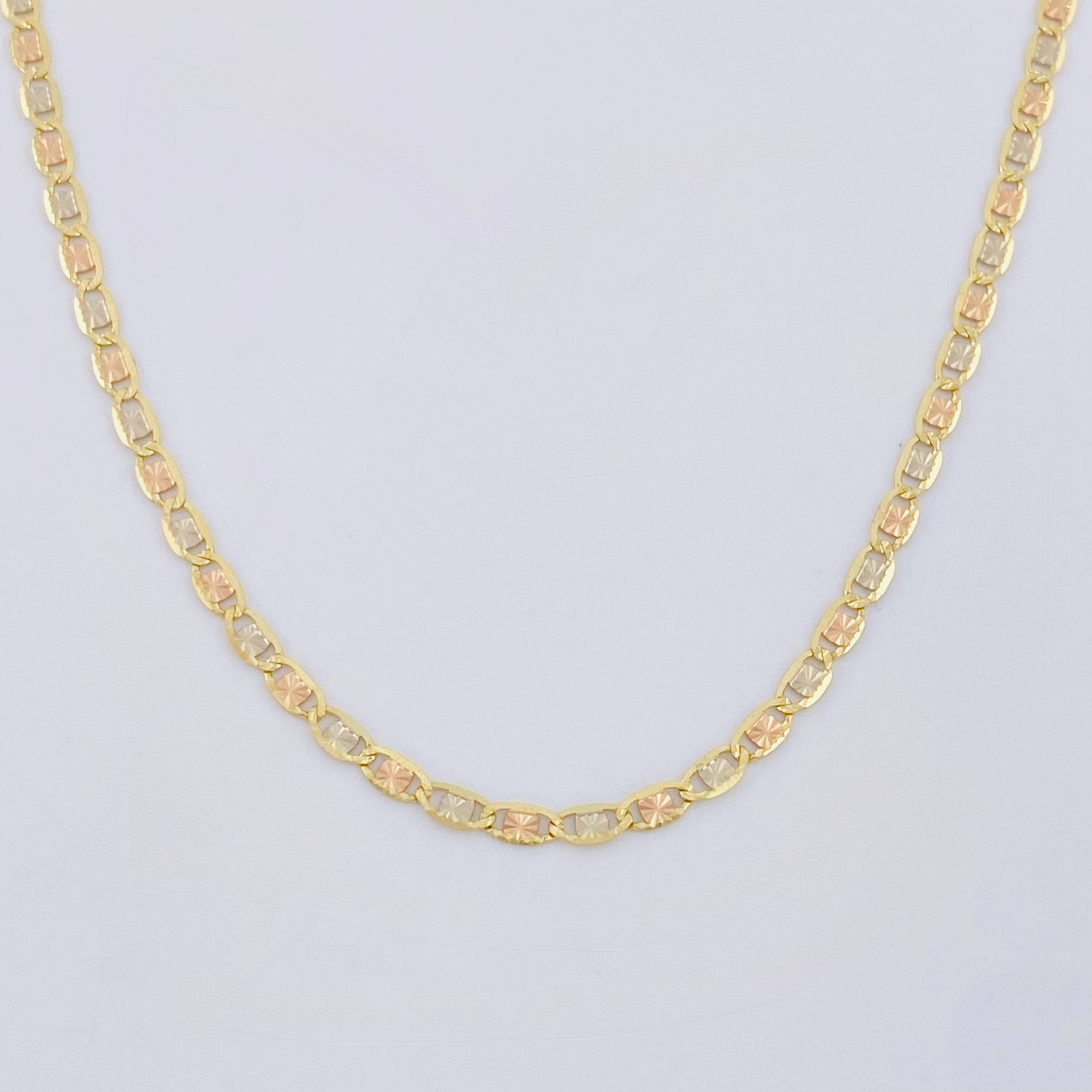 Flat Mariner Chain 3.05 g / 19 3/4 in / 2.2 mm Three Colors 18K