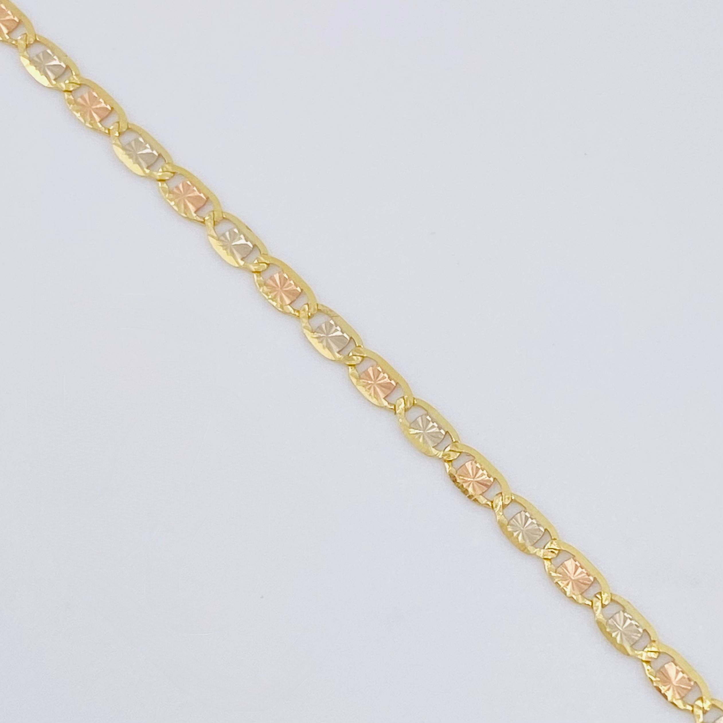 Flat Mariner Chain 3.05 g / 19 3/4 in / 2.2 mm Three Colors 18K