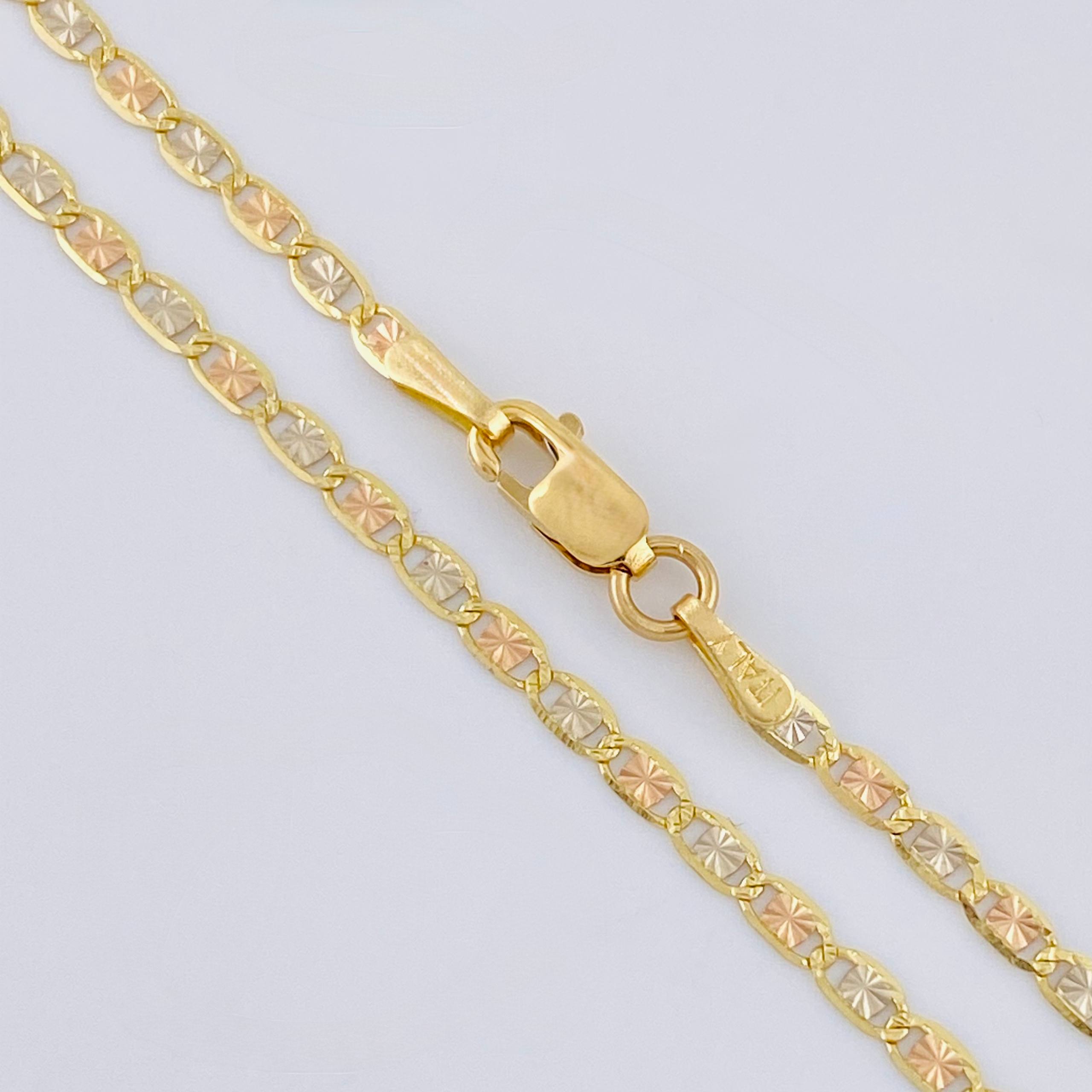 Flat Mariner Chain 3.05 g / 19 3/4 in / 2.2 mm Three Colors 18K