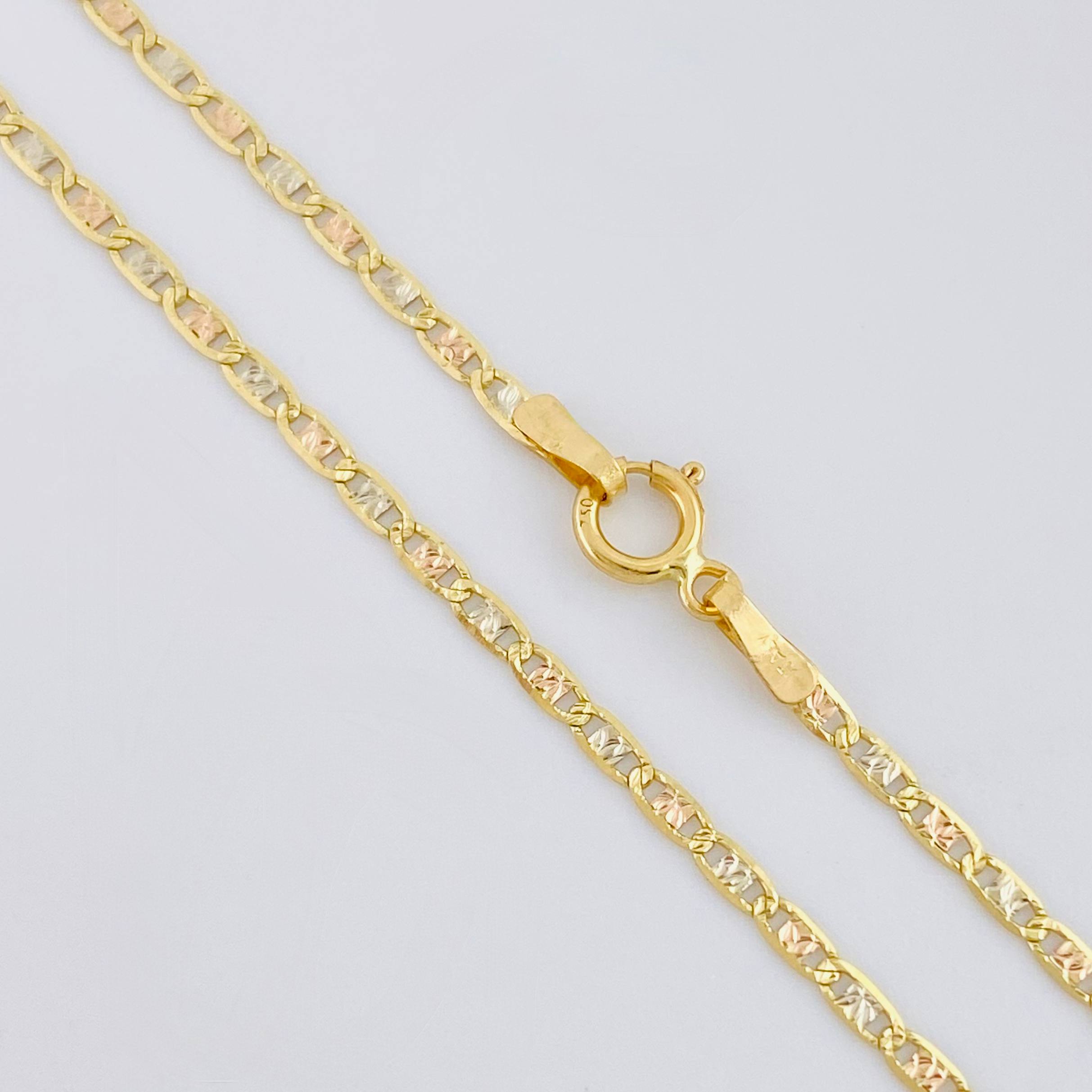 Flat Mariner Chain 1.5 g / 19 3/4 in / 1.3 mm Three Golds 18K