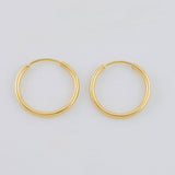 Hoop Earrings Smooth Ring 0.55 g / 1/2 in Yellow Gold 18K