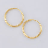 Hoop Earrings Smooth Ring 0.55 g / 1/2 in Yellow Gold 18K