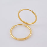 Hoop Earrings Smooth Ring 0.55 g / 1/2 in Yellow Gold 18K