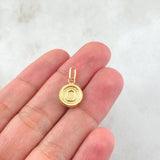 Dije Letra O 0.6gr / 3/4 in / Oro Amarillo 18K