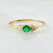 Anillo Solitario Flores Delicadas 1gr / T7 3/4 / Oro Amarillo 18K *