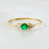 Anillo Solitario Flores Delicadas 1gr / T7 3/4 / Oro Amarillo 18K *