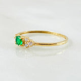 Anillo Solitario Flores Delicadas 1gr / T7 3/4 / Oro Amarillo 18K *