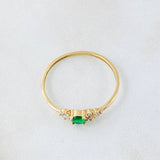 Anillo Solitario Flores Delicadas 1gr / T7 3/4 / Oro Amarillo 18K *