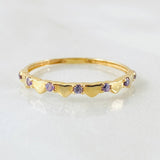 Anillo Corazones Intercalados 1.05gr / T7 3/4 / Oro Amarillo 18K *