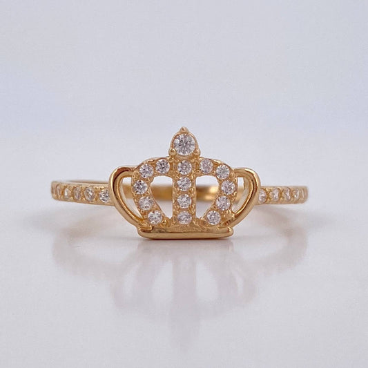 Crown Ring 1.5gr / Size 6 3/4 / 18K Gold &